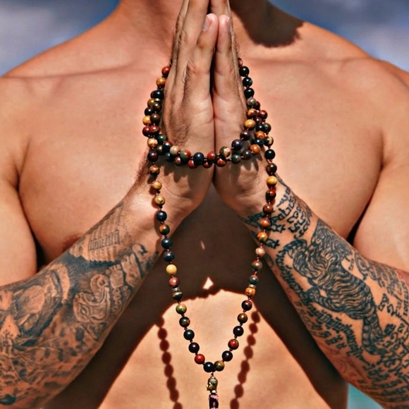 Moon Child Jewelry - PICASSO JASPER STONE | Handmade Mala Bead Necklace